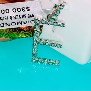 Real Diamond E Initial Charm Pendant NOT CZ Not fake! Bestselling Christmas Gift